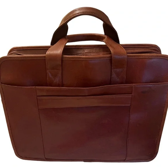 Wilsons Leather Rich Brown Men's Briefcase - Picture 2 of 8